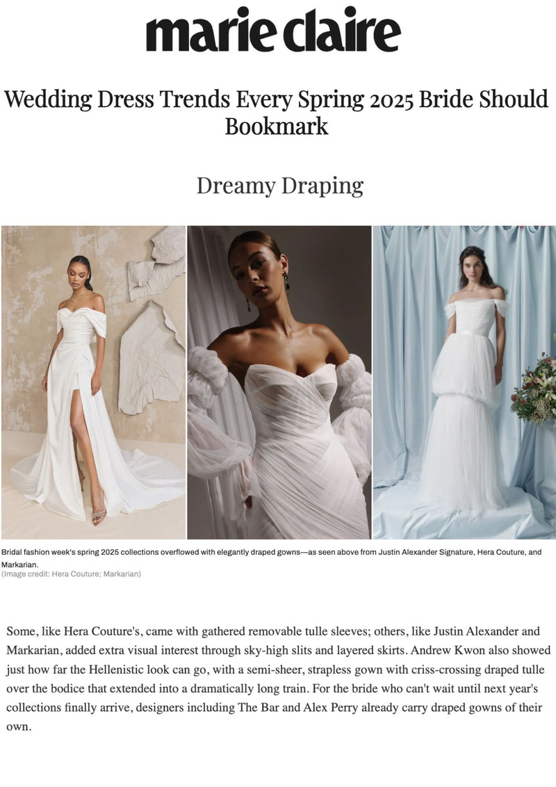 Marie Claire - Wedding Dress Trends Every Spring Bride 2025 Bride Should Bookmark