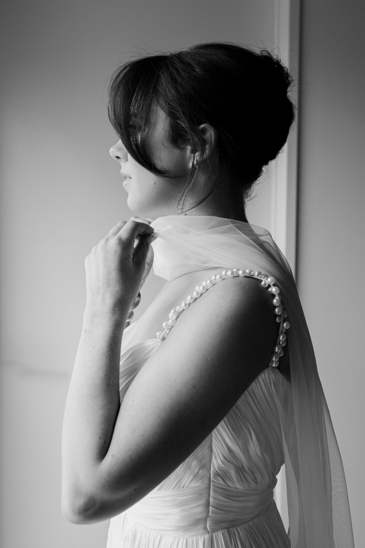 Bride in a bespoke Hera gown, seen from behind