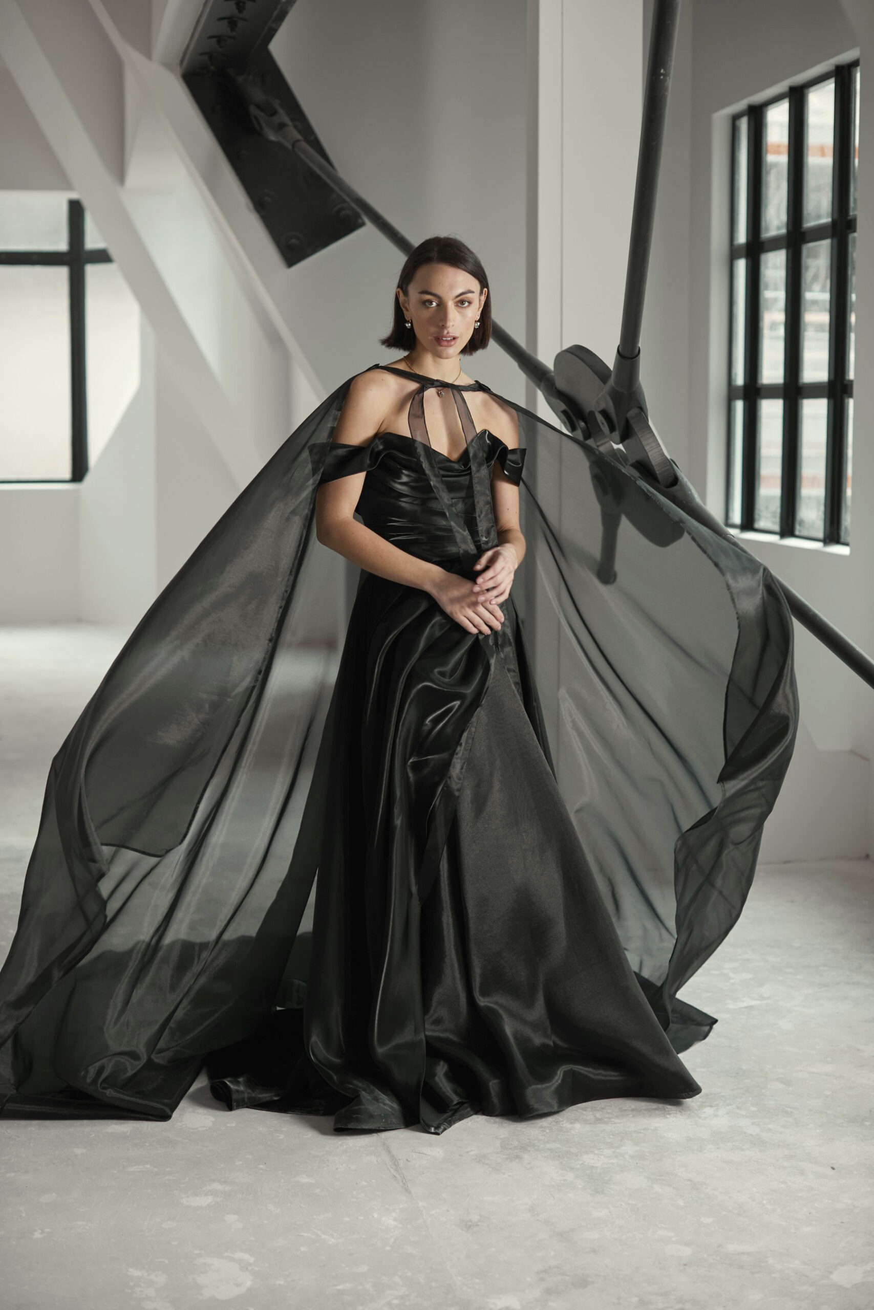 Hera Couture Serana Black W Cape__1660
