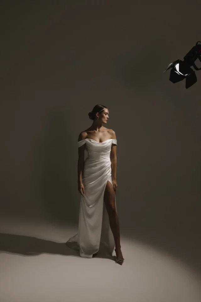 The structured elegance of our Bold Hearts Allura gown has us fixated.